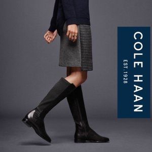 Cole Haan Rockland Ruched Leather Riding Boots sz 8 VGUC